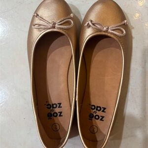 Gold Dress Shoes Leather Bow Detail